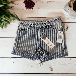 Celebrity Pink High Rise Striped Denim Shorts